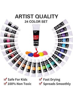 S2C S2C Acrylic Paint set, 36x12ml Tubes Artist Quality oil Acrylic paints water color Non Toxic vibrant colors, Oil paint suitable for beginners & professionals painting on Canvas, wood, clay (36 COLORS)  - Image 4