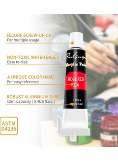 S2C S2C Acrylic Paint set, 36x12ml Tubes Artist Quality oil Acrylic paints water color Non Toxic vibrant colors, Oil paint suitable for beginners & professionals painting on Canvas, wood, clay (36 COLORS)  - Image 3