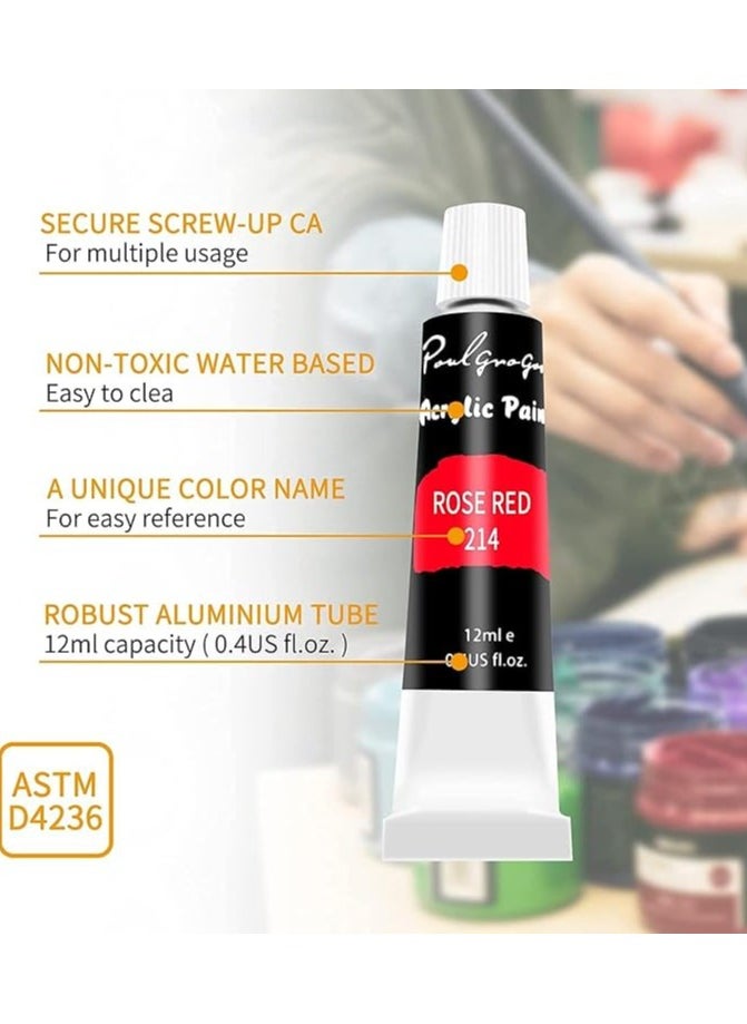 S2C S2C Acrylic Paint set, 36x12ml Tubes Artist Quality oil Acrylic paints water color Non Toxic vibrant colors, Oil paint suitable for beginners & professionals painting on Canvas, wood, clay (36 COLORS)  - Image 3