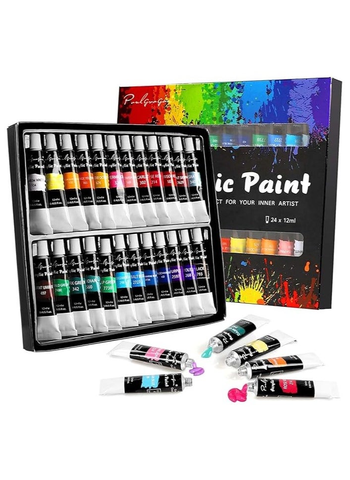 S2C S2C Acrylic Paint set, 36x12ml Tubes Artist Quality oil Acrylic paints water color Non Toxic vibrant colors, Oil paint suitable for beginners & professionals painting on Canvas, wood, clay (36 COLORS)  - Image 1