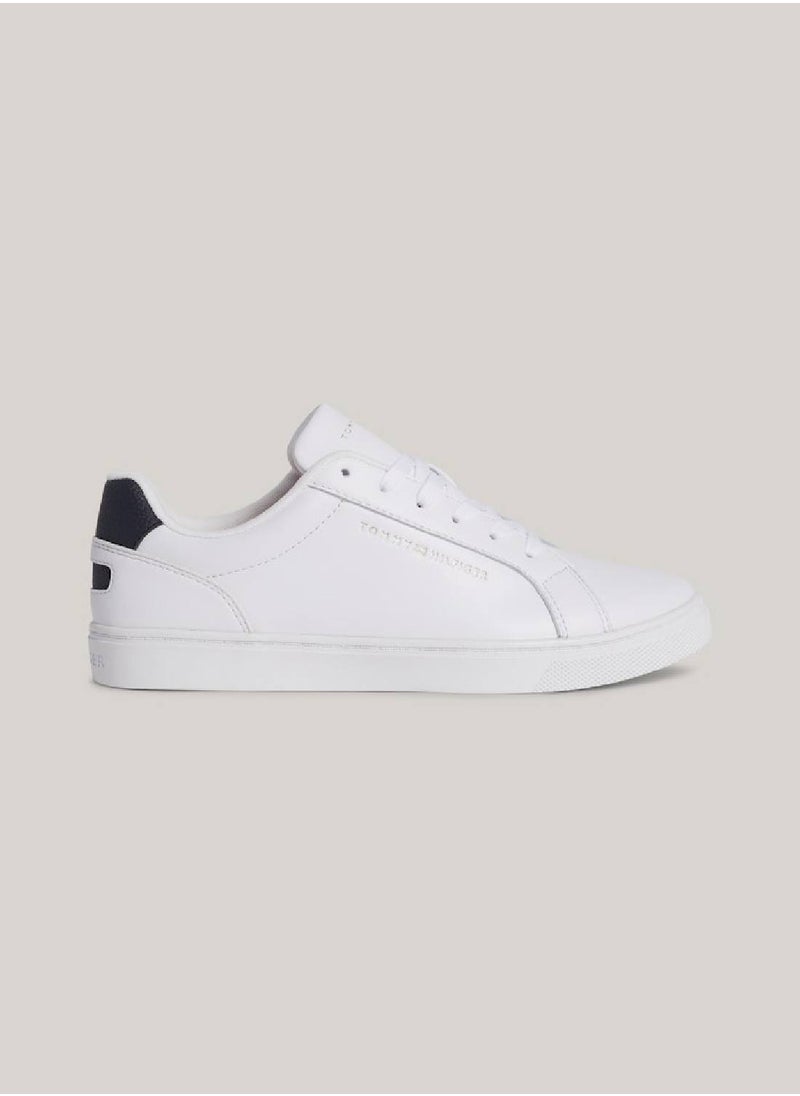 TOMMY HILFIGER Women's Essential Leather Cupsole Trainers -  Leather upper, White  - Image 2
