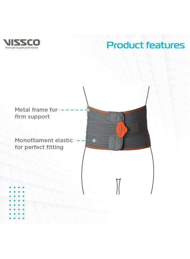 VISSCO دعم الظهر بإطار إيكو من فيسكو لكسور العمود الفقري، انزلاق القرص القطني، الانزلاق الفقاري، إصابة الحبل الشوكي، بعد جراحة العمود الفقري - XXL (رمادي) - Image 3