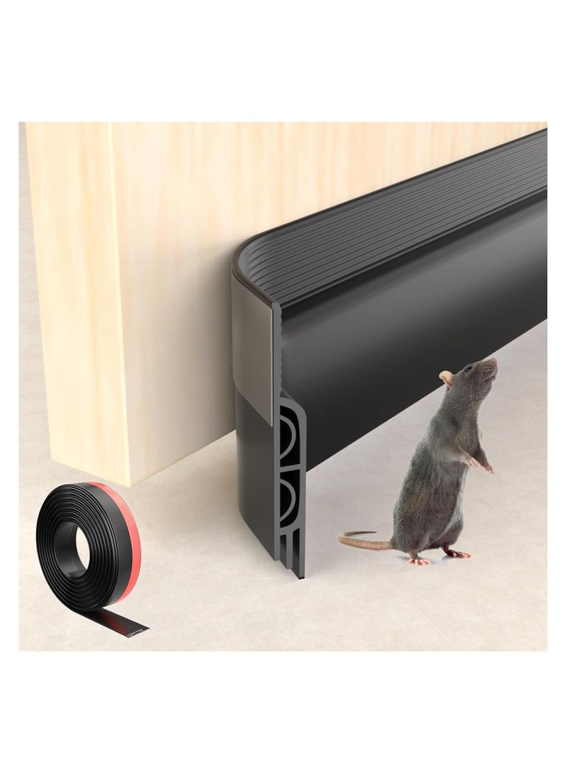 78 inch (approximately 198.1 cm) black door sill exterior, bottom door sweeping sound insulation, sound insulation noise blocker, gap filling sound insulation sealing strip - Image 1