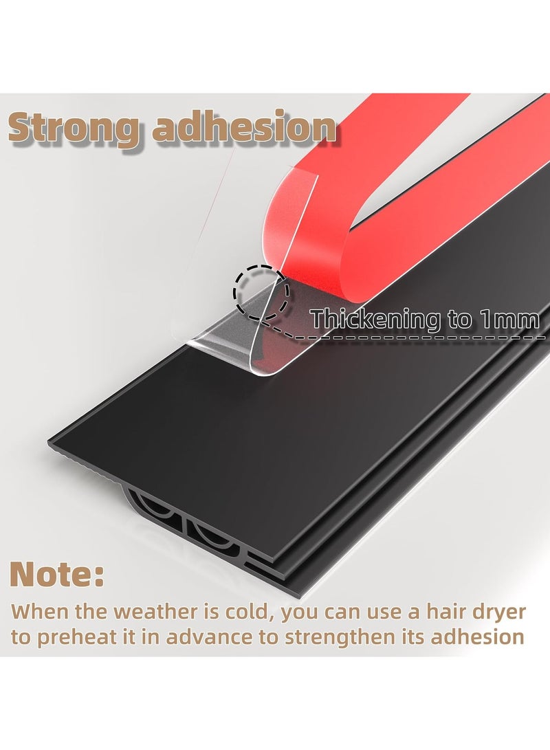 78 inch (approximately 198.1 cm) black door sill exterior, bottom door sweeping sound insulation, sound insulation noise blocker, gap filling sound insulation sealing strip - Image 5