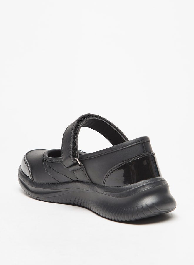 Dash Bow Accent Mary Jane School Shoes with Hook and Loop Closure  - Image 2