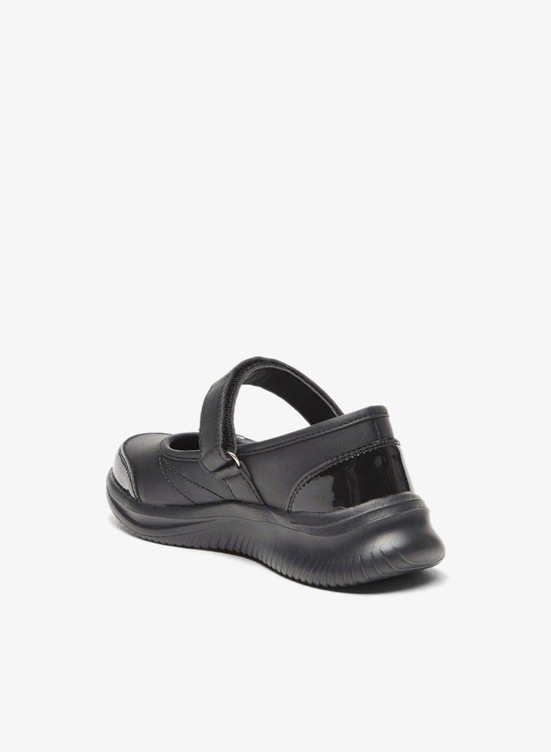 Dash Bow Accent Mary Jane School Shoes with Hook and Loop Closure - Image 2