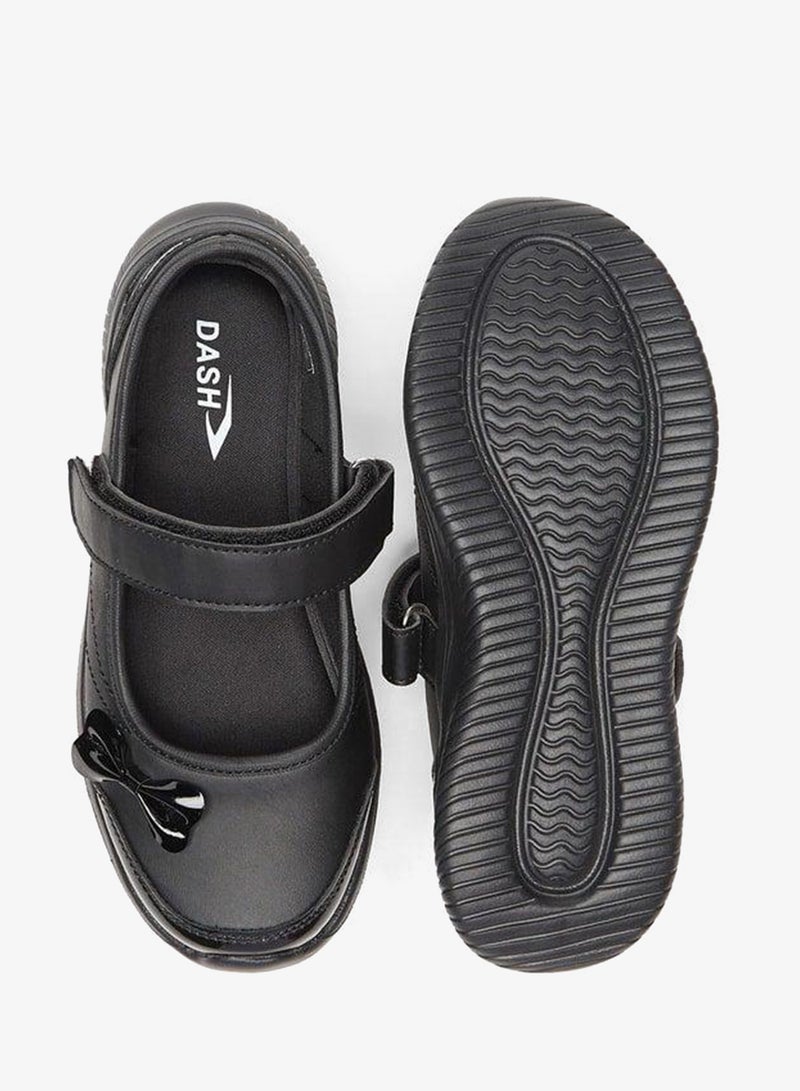 Dash Bow Accent Mary Jane School Shoes with Hook and Loop Closure - Image 4