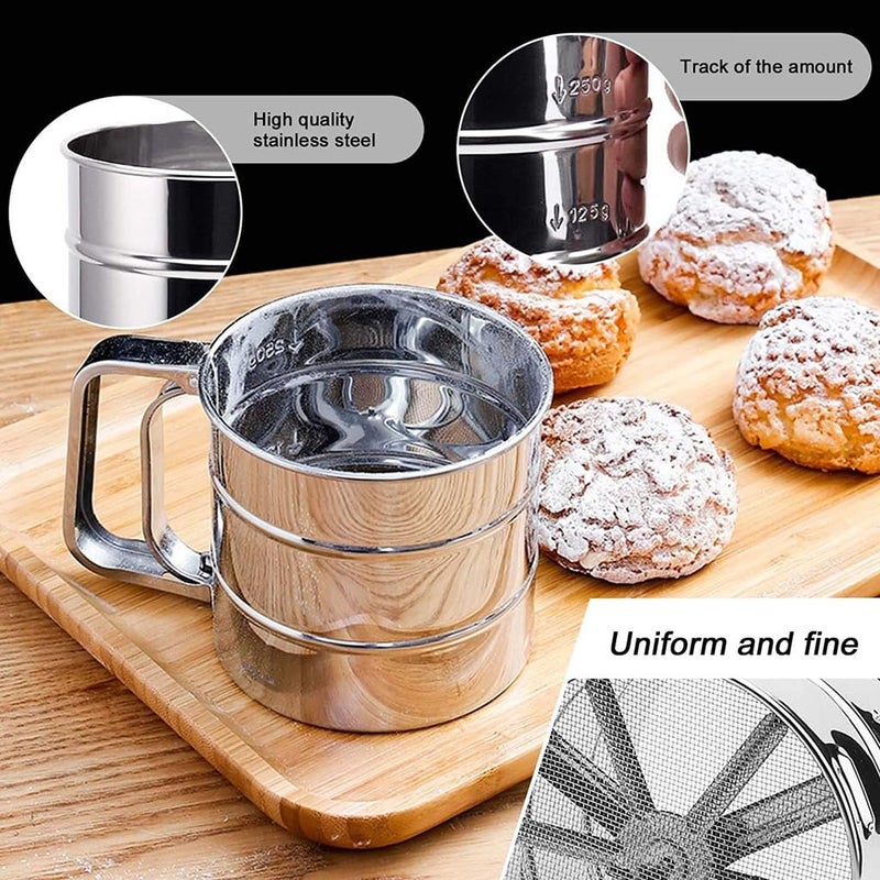 DORLANK Stainless Steel Flour Sifter with Mesh Screen Powder Sugar Sieve with Handle Kitchen Baking Tool - Image 5