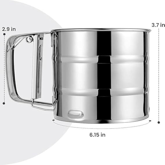 DORLANK Stainless Steel Flour Sifter with Mesh Screen Powder Sugar Sieve with Handle Kitchen Baking Tool - Image 2