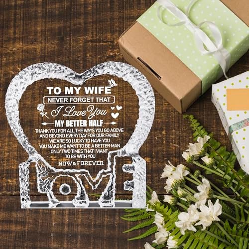 K-MLICE Gifts for Wife Mothers Day from Husband, Birthday Mothers Day Crystal Keepsakes Gifts for Wife from Husband Women Ideas Romantic Presents Wedding Anniversary - Image 2