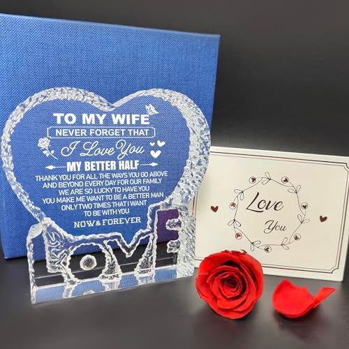 K-MLICE Gifts for Wife Mothers Day from Husband, Birthday Mothers Day Crystal Keepsakes Gifts for Wife from Husband Women Ideas Romantic Presents Wedding Anniversary - Image 3