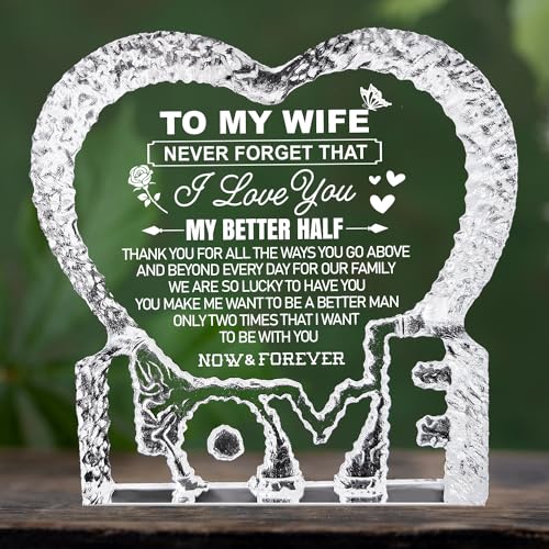 K-MLICE Gifts for Wife Mothers Day from Husband, Birthday Mothers Day Crystal Keepsakes Gifts for Wife from Husband Women Ideas Romantic Presents Wedding Anniversary - Image 1