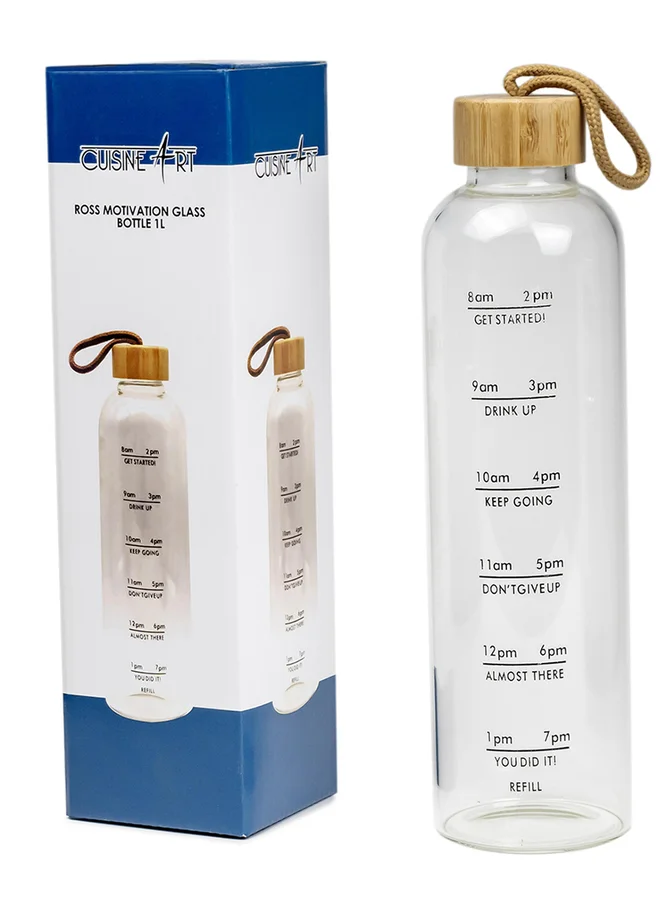 Cuisine Art Cuisine Art Ross Motivation Borosilicate Glass Bottle 1000ml, Transparent