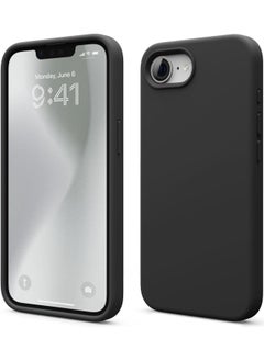 Elago Liquid Silicone for iPhone 16E case cover (2025) Full Body Protection, Shockproof, Slim, Anti-Scratch Soft Microfiber Lining - Black  - Image 1