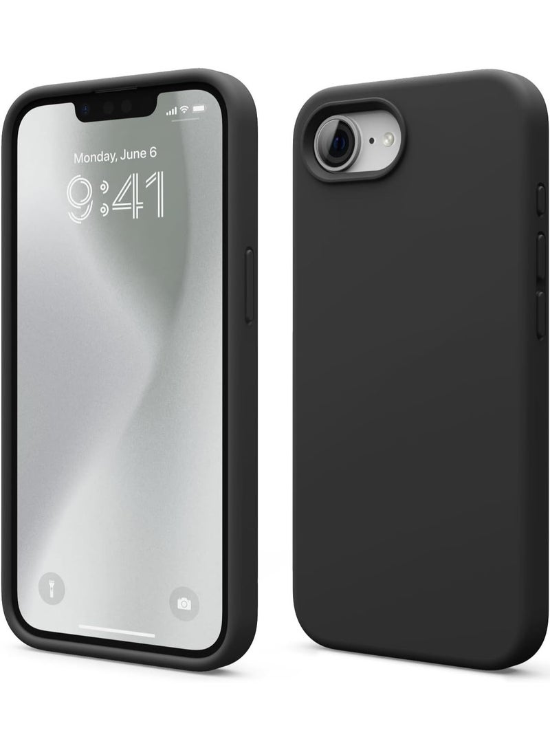 Elago Liquid Silicone for iPhone 16E case cover (2025) Full Body Protection, Shockproof, Slim, Anti-Scratch Soft Microfiber Lining - Black - Image 1
