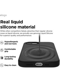 Elago Liquid Silicone for iPhone 16E case cover (2025) Full Body Protection, Shockproof, Slim, Anti-Scratch Soft Microfiber Lining - Black  - Image 3