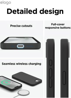 Elago Liquid Silicone for iPhone 16E case cover (2025) Full Body Protection, Shockproof, Slim, Anti-Scratch Soft Microfiber Lining - Black  - Image 5