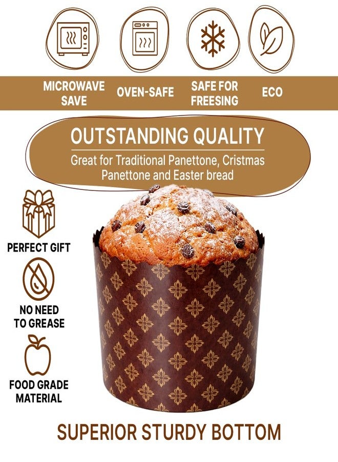 LOVARE Panettone Paper Baking Mold 6pcs 25oz Large Paska Kulich Easter Bread Cake Cups Forms Disposable Round Paper Baking Cups Forms Pan Panettone Panetone Moulds Bakeware 5.9 x 3.9 Inch - Image 3