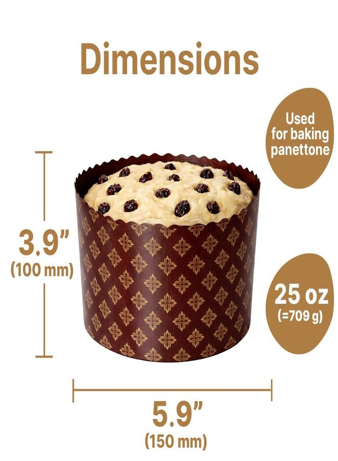 LOVARE Panettone Paper Baking Mold 6pcs 25oz Large Paska Kulich Easter Bread Cake Cups Forms Disposable Round Paper Baking Cups Forms Pan Panettone Panetone Moulds Bakeware 5.9 x 3.9 Inch - Image 2