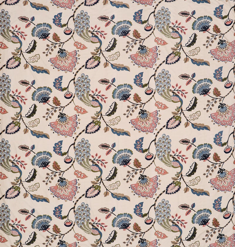 SHOMES Cotton Feel Glace Cotton Elastic Fitted Bedsheet with 2 King Size Pillow Covers | Double Bed with All Around Elastic, Fits Upto 8 Inches Mattress, Size 72 x 78 Inches (Beige, Peacock Printed) - Image 3