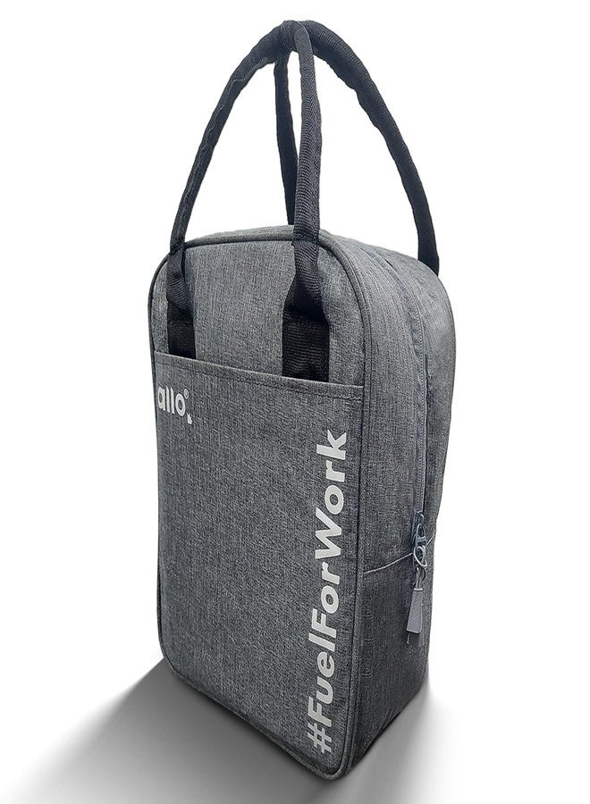 Allo Lunch Bag for Office, School & College, Washable Unisex Tiffin Bag for Men, Women & Kids, Lightweight, Leakproof, Water and Dust Resistant Multipurpose Lunch Bag, Canvas Light Grey (FFW) - Image 1
