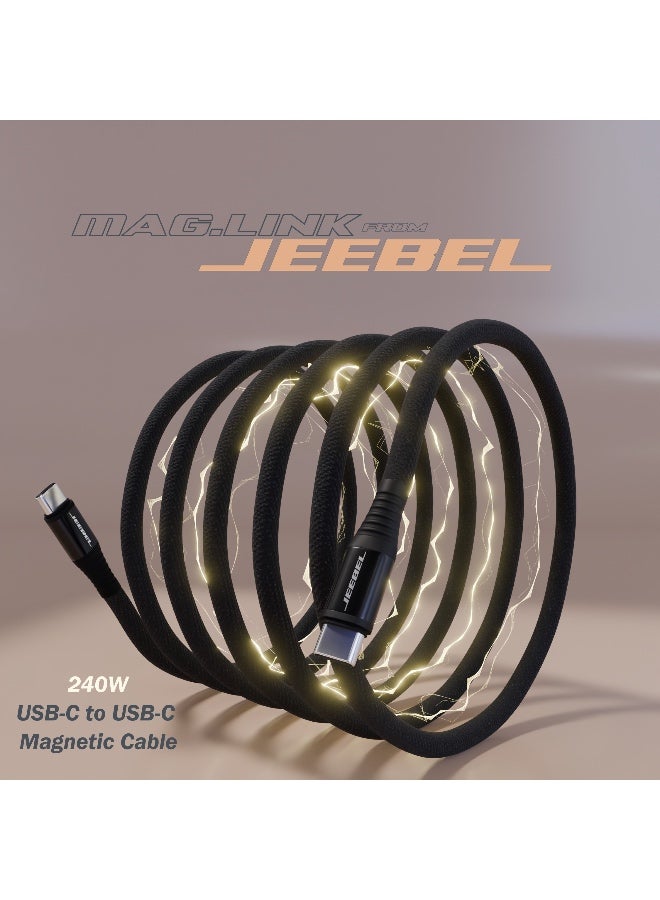 JEEBEL Mag.Link 240W Magnetic Fast Charging USB-C Cable – 2 Meter - Image 2