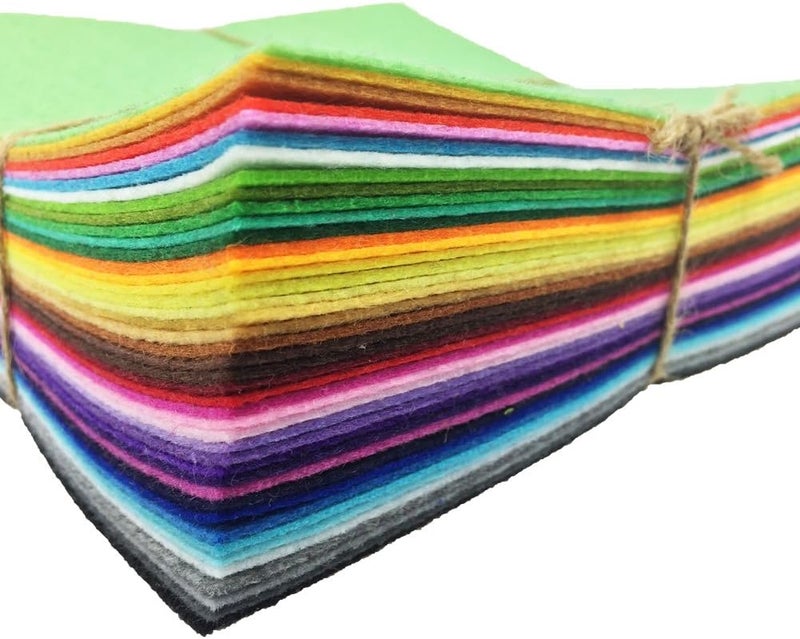 flic-flac 42pcs 6 x 6 inches (15cm x 15cm) Felt Fabric Sheet Assorted Color Felt Pack DIY Craft Squares Nonwoven - Image 5