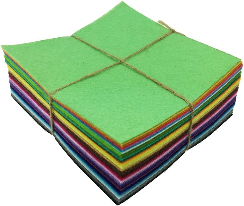 flic-flac 42pcs 6 x 6 inches (15cm x 15cm) Felt Fabric Sheet Assorted Color Felt Pack DIY Craft Squares Nonwoven - Image 3