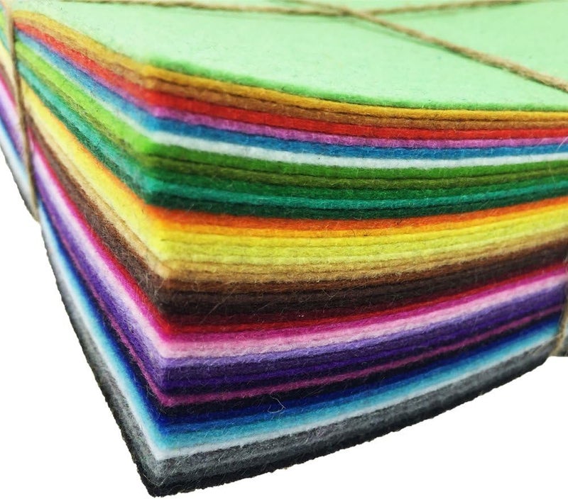 flic-flac 42pcs 6 x 6 inches (15cm x 15cm) Felt Fabric Sheet Assorted Color Felt Pack DIY Craft Squares Nonwoven - Image 4
