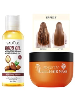 SADOER SADOER BODY OIL MOROCCAN ARGAN MOISTURIZING OIL 100ml _ MOROCCAN ARGAN HAIR MASK  - Image 1