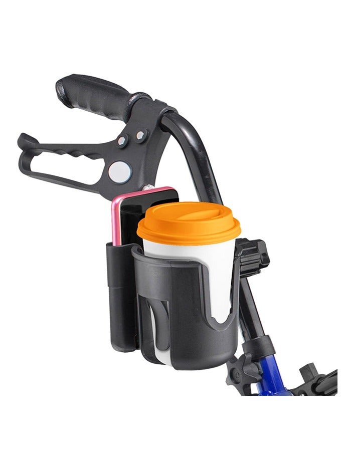 Cup Holder for Stroller Compatible with Phone Holder,Wagon Accessories Compatible,Black - Image 1