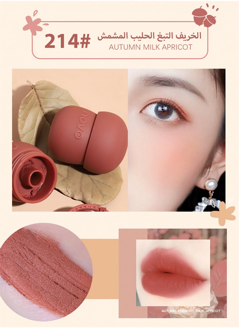 Novo Lip Mud, Velvet Matte Liquid Lipstick, Waterproof Non Stick Cup Easy Coloring Long Lasting Mist Face Lip Gloss, Lightweight Moisturizing Lip Stains Lip Tint for Women  - Image 2