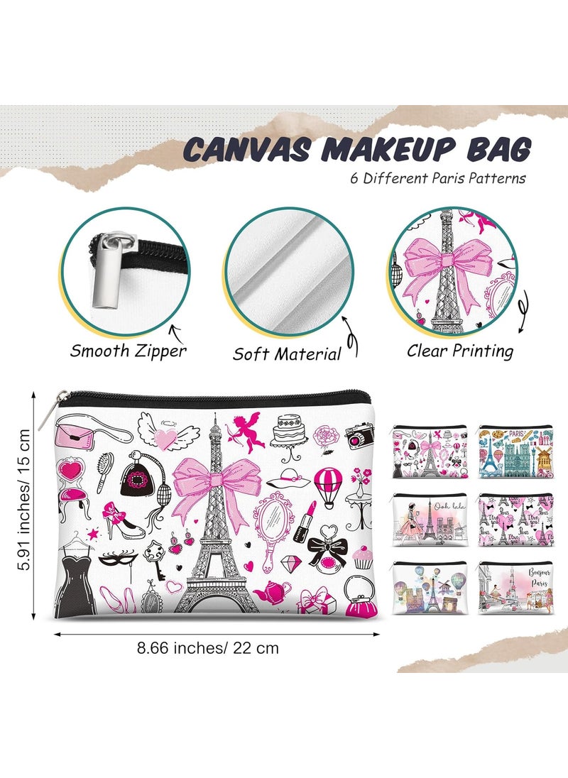 Reginary Reginary 6 Pcs City Cosmetic Bag Souvenir Gifts New York Zipper Pouch Chicago Souvenir Seattle Boston Nashville London Paris Italy Gifts Memento for Women TravelerParis  - Image 2