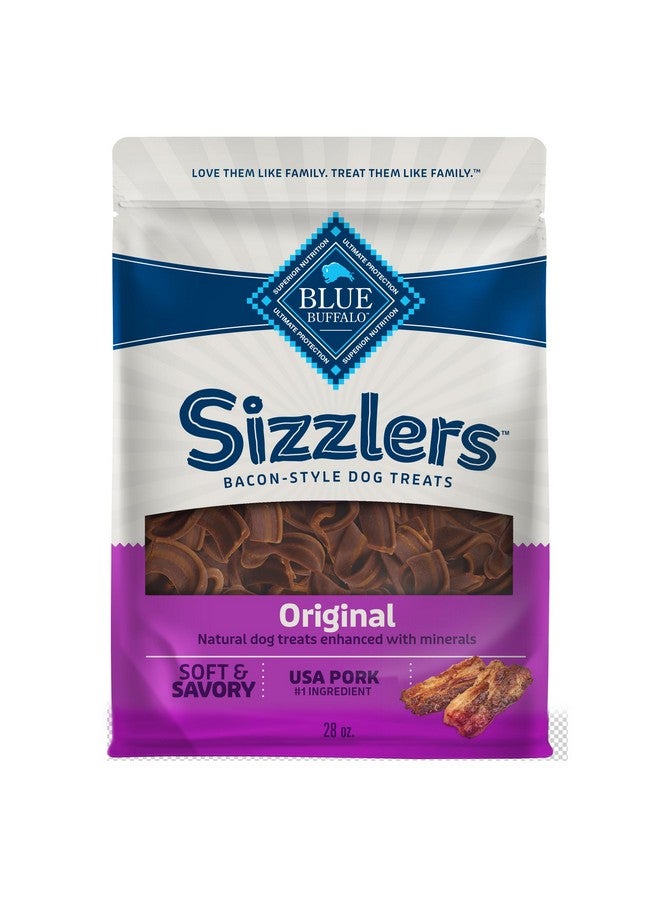 Blue Buffalo Sizzlers Bacon-Style Dog Treats with Real USA Pork, Original Flavor, 28-oz Bag - Image 1