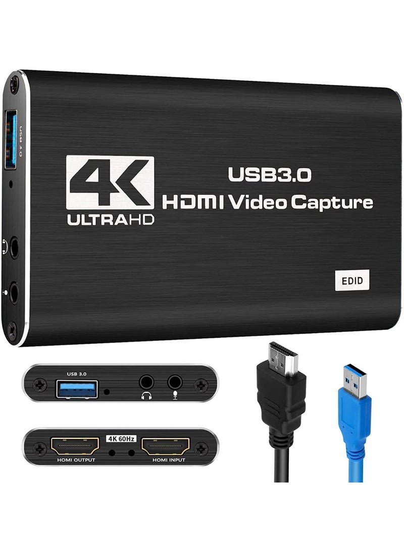 Universal 4K HDMI Video Capture Card to USB 1080P - High Definition Audio and Video Recorder for Gaming Stream, Live Broadcasting and Video Recording - Image 1