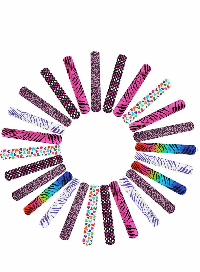 Excefore 25 Pack Slap Bracelets, DIY Bands Party Favors for Birthday, Blank Soft Wristband School Craft Projects, Painting - Image 1