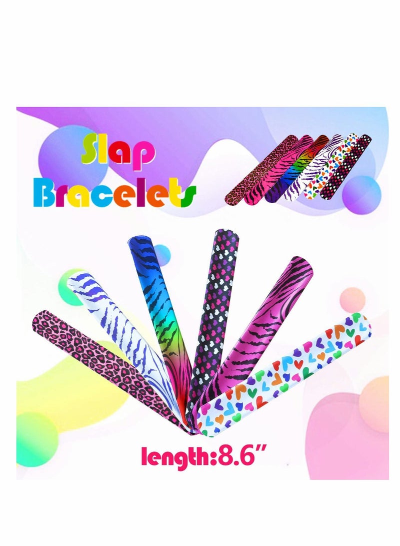 Excefore 25 Pack Slap Bracelets, DIY Bands Party Favors for Birthday, Blank Soft Wristband School Craft Projects, Painting - Image 2