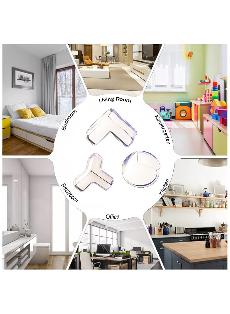 كادراما حزمة 24 حارس زاوية، 3 أشكال لحماية الزوايا مع شريط لاصق قوي، أغطية لحماية الزوايا للأطفال، حواجز أمان لحماية حواف الأثاث وزوايا الطاولات من الحواف الحادة. - Image 4
