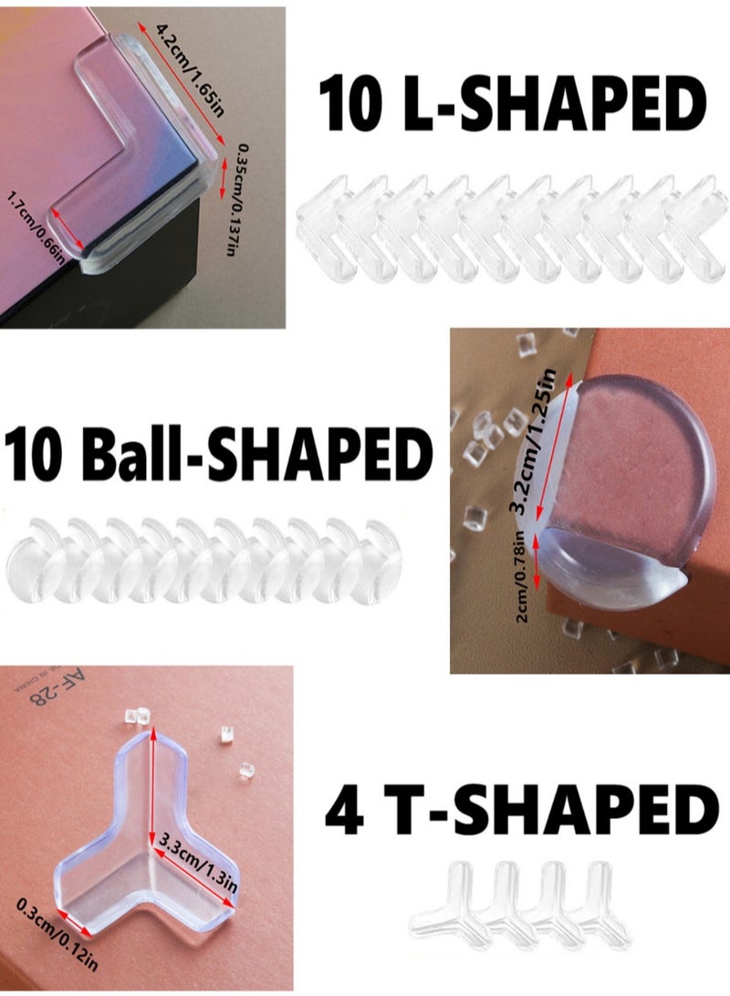 كادراما حزمة 24 حارس زاوية، 3 أشكال لحماية الزوايا مع شريط لاصق قوي، أغطية لحماية الزوايا للأطفال، حواجز أمان لحماية حواف الأثاث وزوايا الطاولات من الحواف الحادة. - Image 3