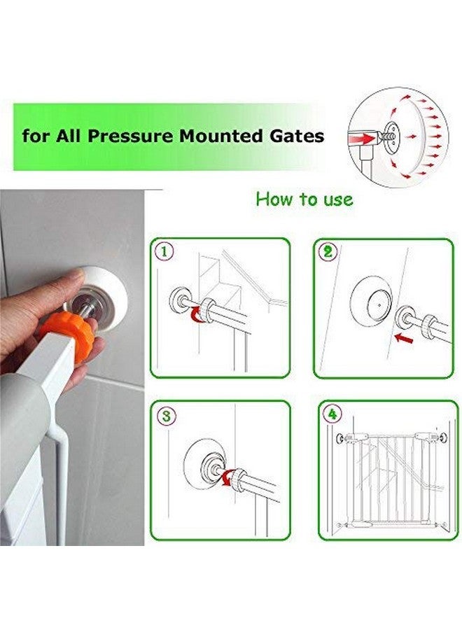 vmaisi Baby Gate Wall Protector Protect Walls & Doorways From Pet & Dog Gates Pressure Mounted Gates Work On Stairs 4 Pack Gates Wall Cups White - Image 5