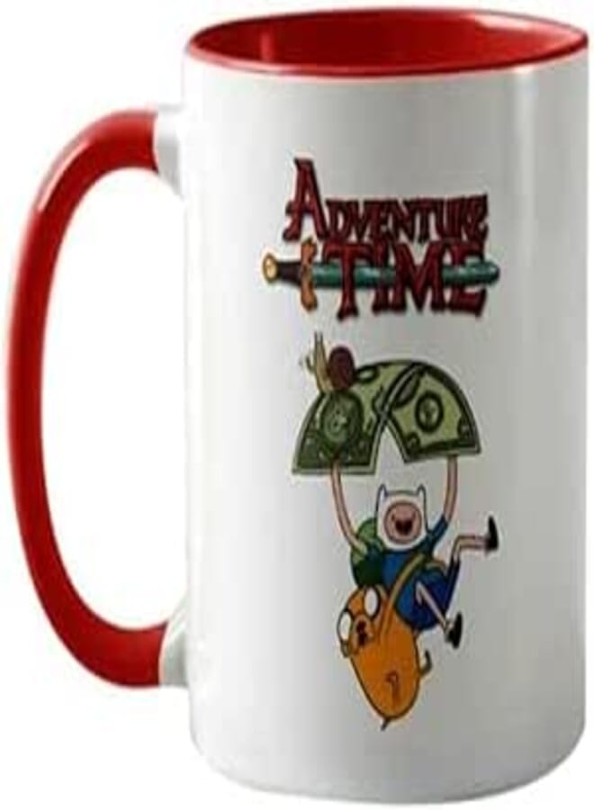 RYN PRINTED DESIGN Adventure Time Printed Mug White/Red/Green 11ounce