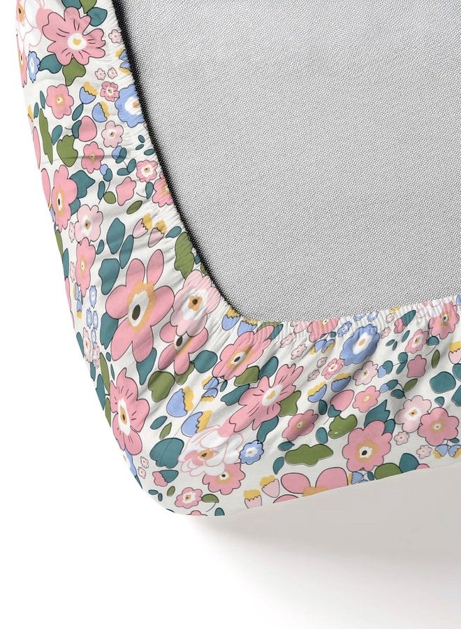 RD TREND® Presents Luxurious Glace Cotton Super Soft 210 TC 360° Elastic Fitted Bedsheet King Size (78X72X8 Inch) with 2 Pillow Covers, Color- Cream Pink Pattern-Floral - Image 4