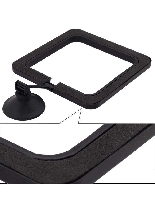 OIIKI OIIKI 2 Pack Fish Feeding Ring, Aquarium Fish Floating Food Feeder, Square Shape with Suction Cup(Black)  - Image 5