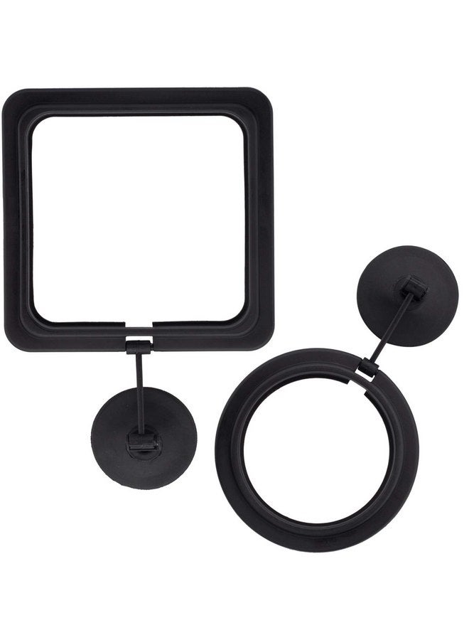 OIIKI OIIKI 2 Pack Fish Feeding Ring, Aquarium Fish Floating Food Feeder, Square Shape with Suction Cup(Black)  - Image 1