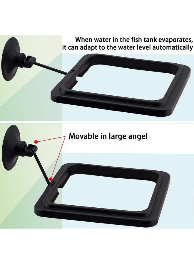 OIIKI OIIKI 2 Pack Fish Feeding Ring, Aquarium Fish Floating Food Feeder, Square Shape with Suction Cup(Black)  - Image 4