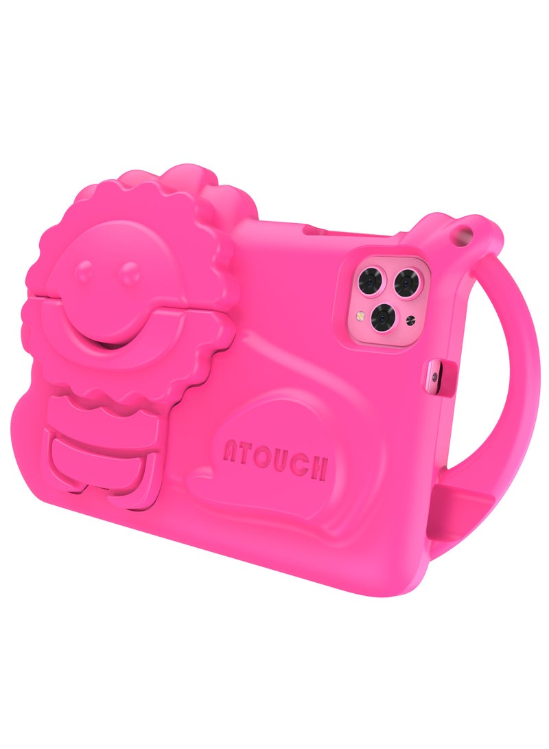 ATOUCH Android Kids Tablet Early Education 8 Inch Toddler Tab 8GB RAM 256GB ROM Bluetooth WiFi Dual SIM Parental Control Mode Dual Camera EVA Case with Built-in Stand Pink - Image 5