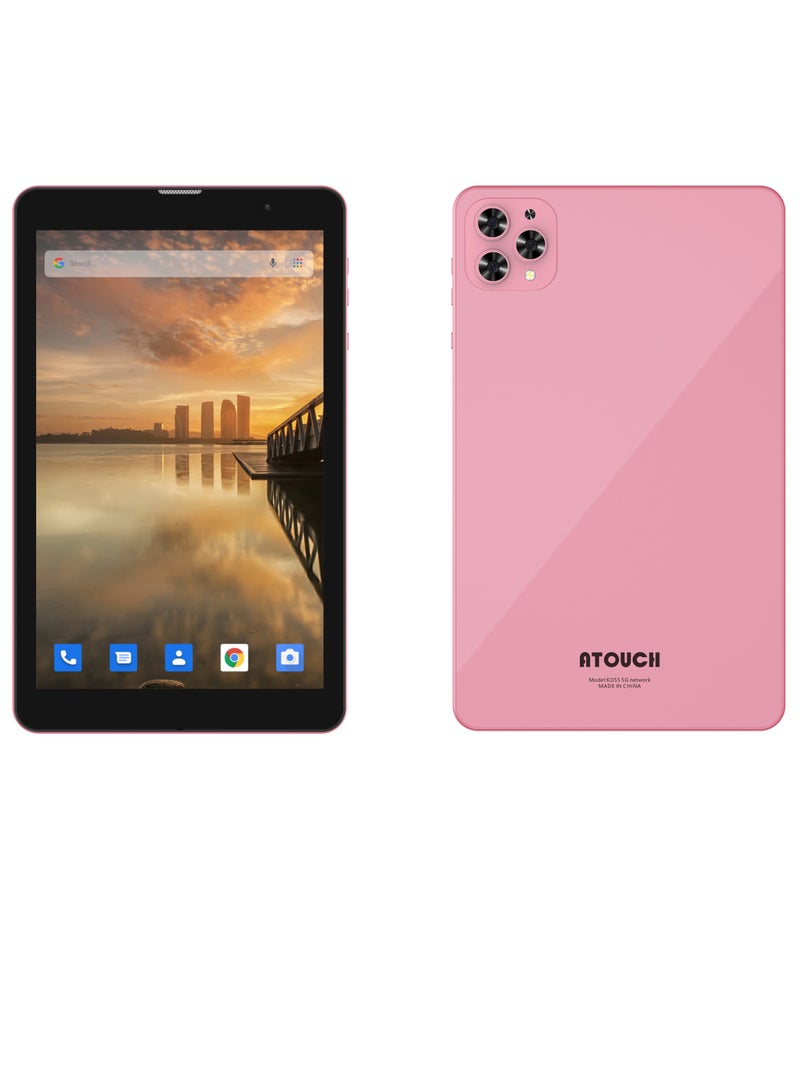 ATOUCH Android Kids Tablet Early Education 8 Inch Toddler Tab 8GB RAM 256GB ROM Bluetooth WiFi Dual SIM Parental Control Mode Dual Camera EVA Case with Built-in Stand Pink - Image 4