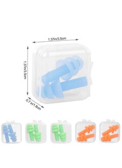 Generic 6 Packs Reusable Silicone Ear Plugs, Waterproof Hypoallergenic Noise Reduction Earplugs for Hearing Protection, Suitable for Sleeping,Snoring, Swimming, Concerts (6Pcs)  - Image 2