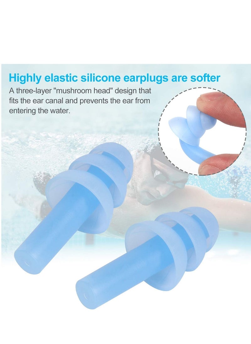 Generic - 6 Packs Reusable Silicone Ear Plugs, Waterproof Hypoallergenic Noise Reduction Earplugs for Hearing Protection, Suitable for Sleeping,Snoring, Swimming, Concerts (6Pcs) - Image 1