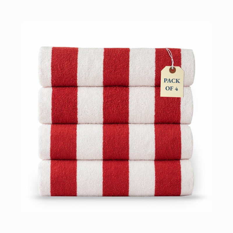 LANE LINEN LANE LINEN 4 Pack Beach Towels  100 Cotton Beach Towel with Beach Bag Luxury Pool Towels for Adults Quick Dry Soft  Absorbent Oversized Beach Towel 36x72 Beach Essentials for Women  Red 